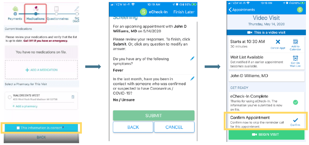 Verify your information and confirm your appointment.