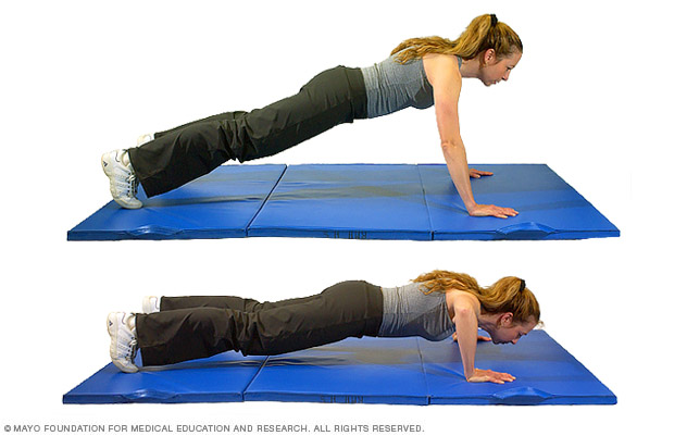 Woman doing a classic pushup