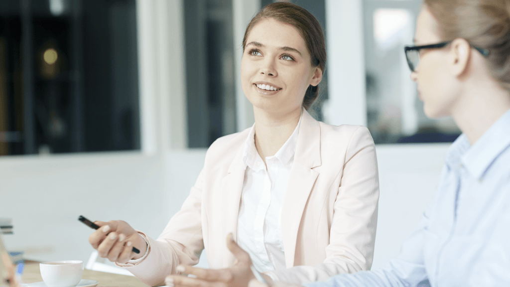 woman coaching office