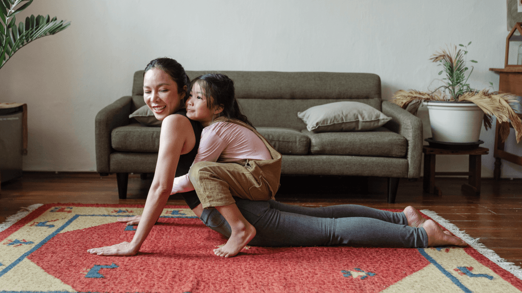 mom and daughter yoga