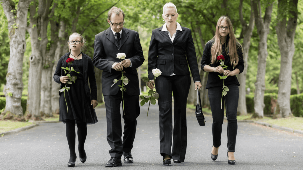 family at funeral