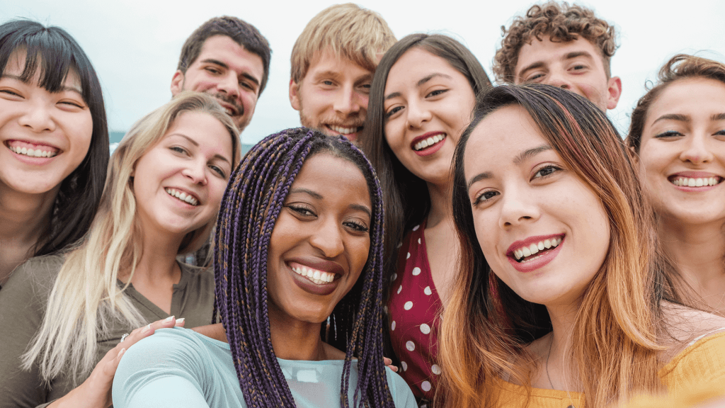 happy friends selfie