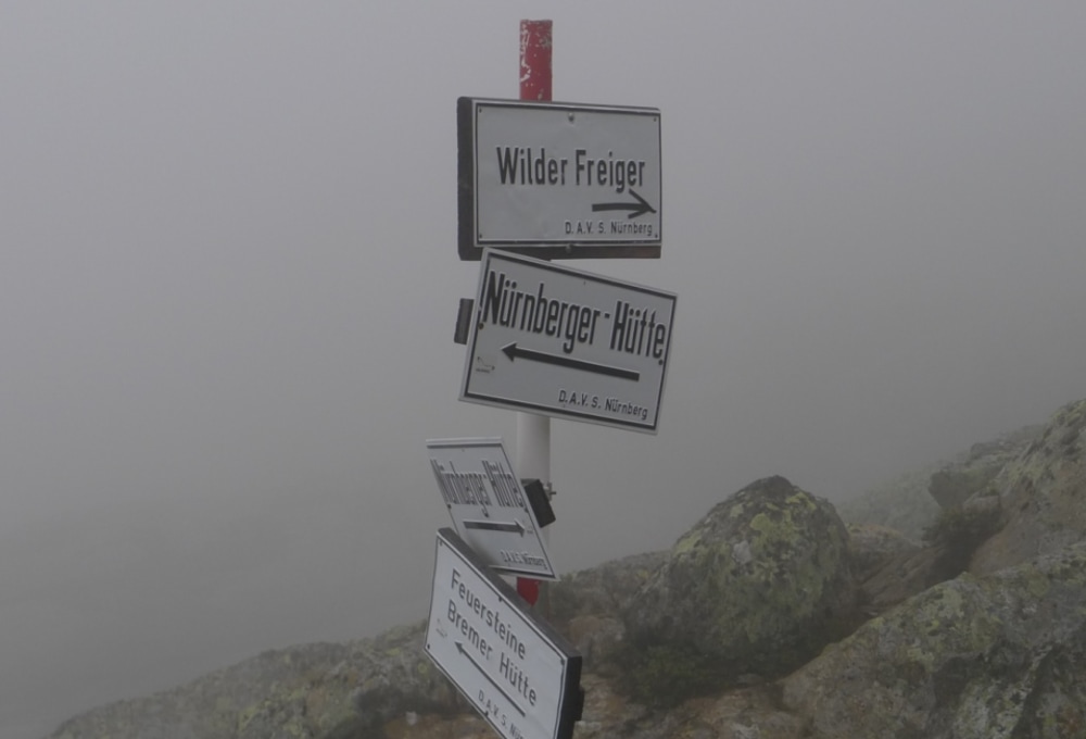 Nürnberger Hütte Wegweiser