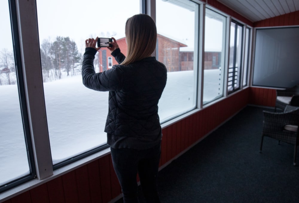 Glas Balkon Hotel Inari