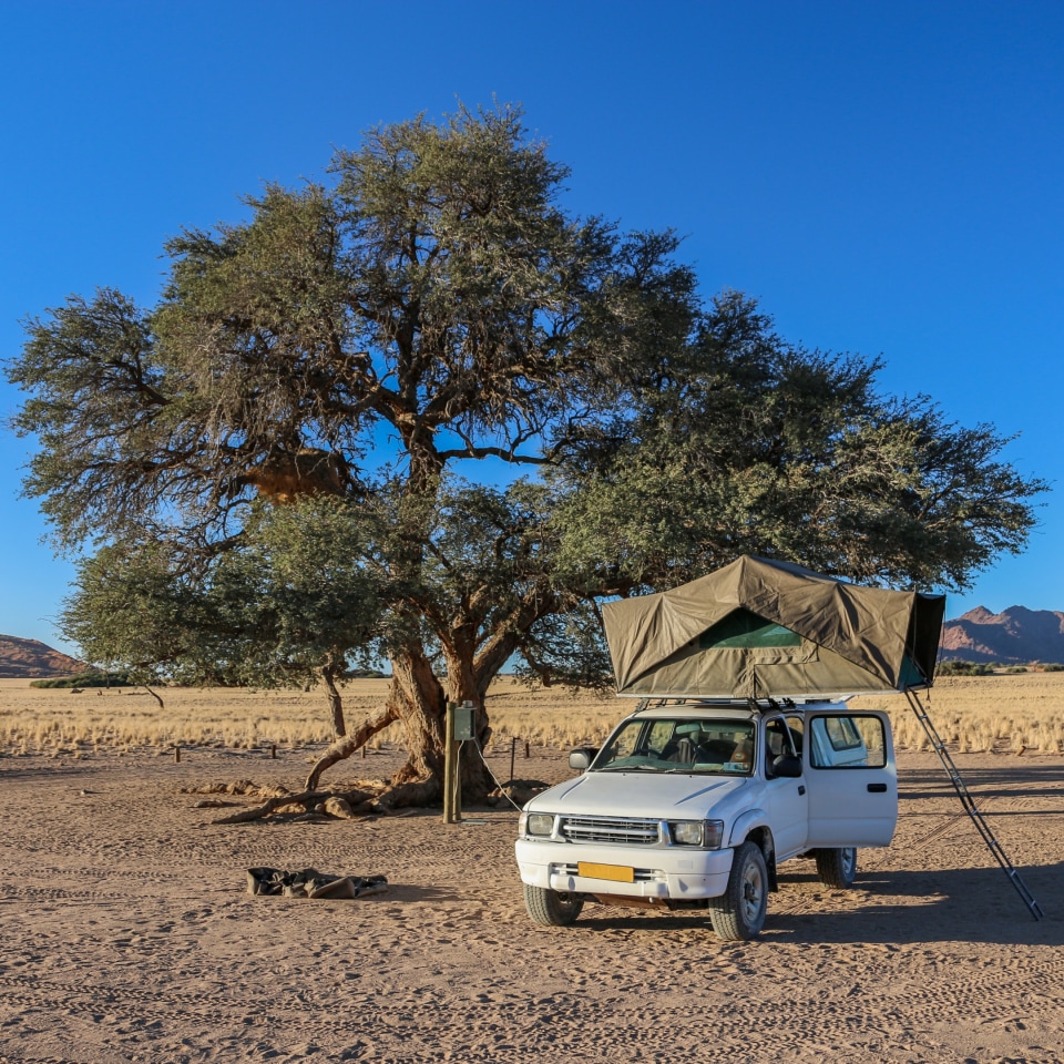 Dachzeltcamping in Namibia - weniger ist mehr