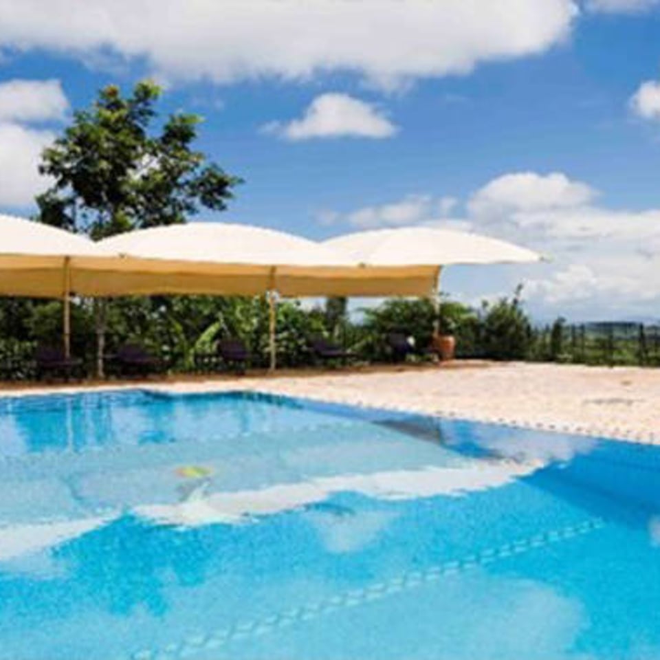 der beheizte Pool
