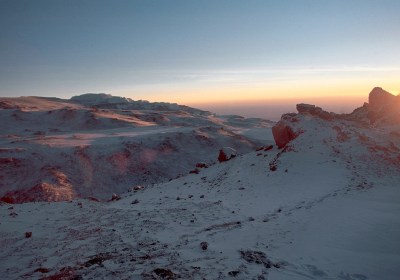 Tansania Kilimanjaro Trekking Machame Route Sonnenaufgang vom Gipfel