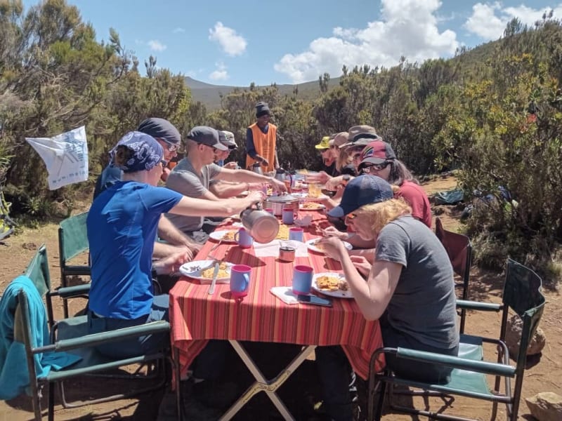 Frühstück im Shira II Camp