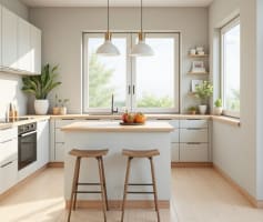 מטבח עם אי קטן