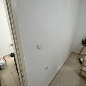 קיר לבן עם מתג חשמל ושקע