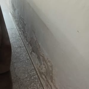 קיר עם סימני רטיבות ונזק