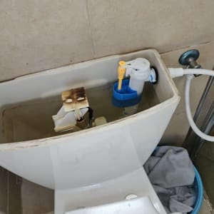 מיכל אסלה פתוח עם מנגנון פנימי