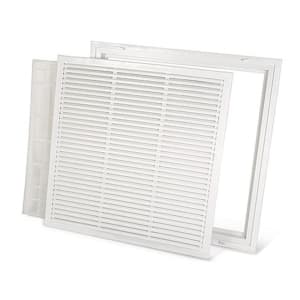 גריל אוורור לבן עם מסגרת נשלפת