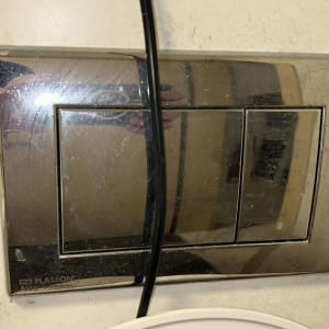 לחצן הדחה כפול על קיר אמבטיה