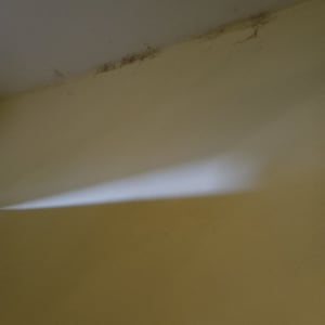 סדקים ותקרה עם סימני רטיבות