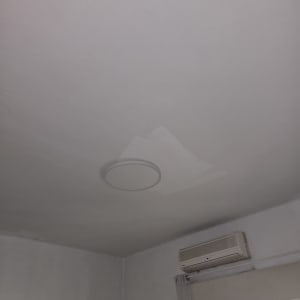 תקרה עם גוף תאורה ומזגן