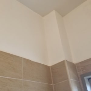 קיר עם אריחים ותקרה צבועה
