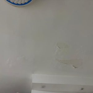 תקרה עם קילופי צבע ונזקי רטיבות