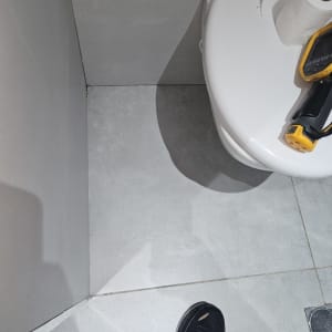 מד טמפרטורה על אסלה ליד נייר טואלט