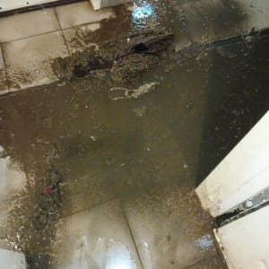 רצפה רטובה עם מים ובוץ, נזקי הצפה
