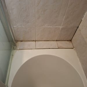 פינת מקלחת עם אריחים ותיקוני רובה