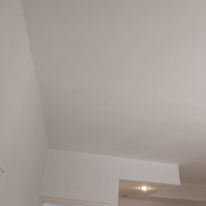 תקרה וקירות צבועים בלבן עם תאורה