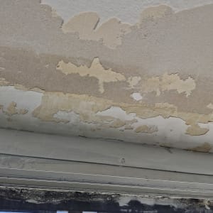 קילוף צבע בתקרה מעל חלון