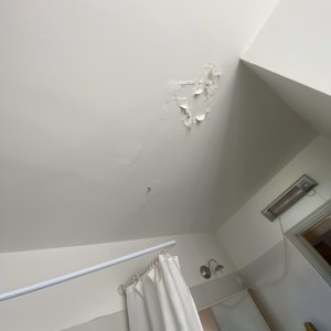 תקרה עם קילופי צבע ורטיבות