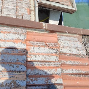 גג רעפים עם רגל אדם ונזקי צבע