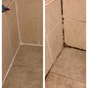 תמונות של פינת חדר עם איטום ותיקון עובש