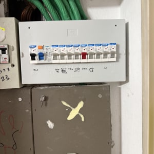 לוח חשמל עם מפסקים ירוקים