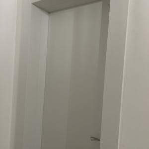 דלת לבנה עם ידית כסופה