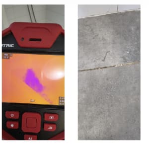 תמונה של מצלמה תרמית ורצפה עם סדק