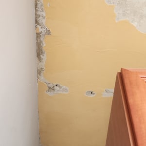קיר עם קילופי צבע ותיקונים נדרשים