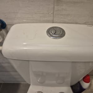 מיכל הדחה עם צינור חיבור