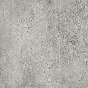 טפט עם דוגמת קוביות גיאומטריות על רקע אפור