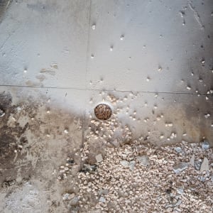 רצפה עם חצץ וצינור, קשור לייבוש