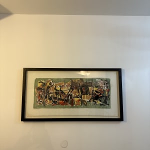 ציור ממוסגר על קיר לבן