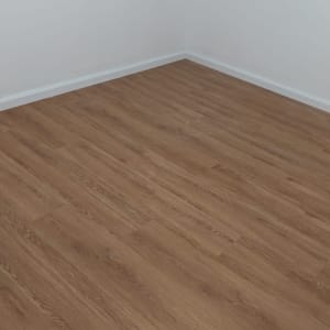 רצפת פרקט בחדר ריק עם קירות לבנים