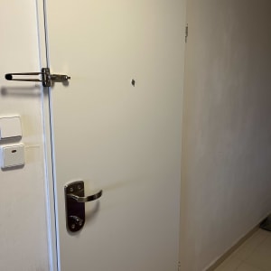 דלת עם מנעול ובריח, חלק מעבודת ציפוי דלתות