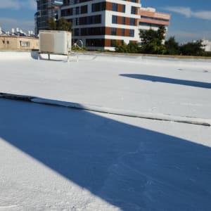 גג עם שכבת איטום לבנה ושיפוץ