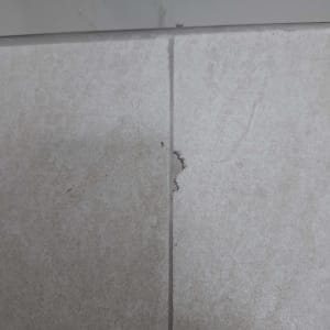 אריח פגום עם סדק קטן