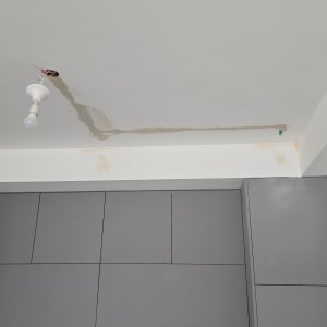 מנורה תלויה מהתקרה עם חוטי חשמל חשופים