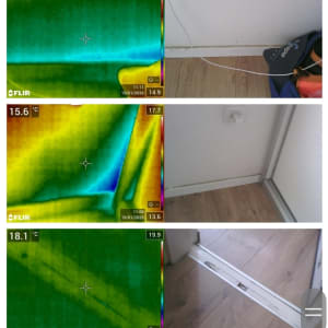 תמונות תרמיות של קירות ורצפות לאיתור נזילות