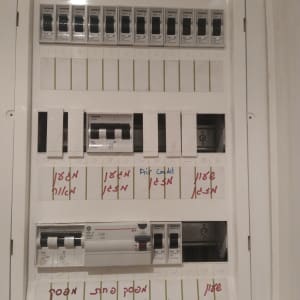 לוח חשמל עם מפסקים ומתגים שונים