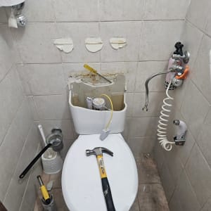 שירותים עם כלים לתיקון והתקנה