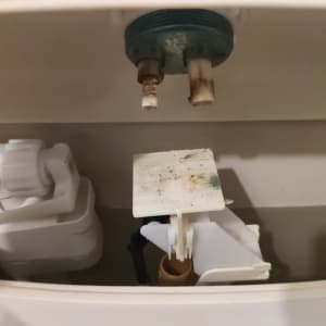 מיכל הדחה עם חלקים פנימיים של אסלה