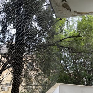 רשת מתוחה למניעת כניסת יונים למרפסת