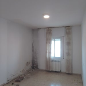 קיר עם כתמי רטיבות וכתמים כהים