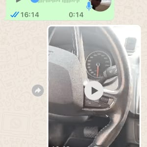 הגה רכב עם מד מהירות ולחצנים